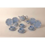 Wedgwood: Jasperware, mostly tea ware including teapot, 24-pieces