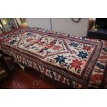 A small prayer rug 85x 130cm, a Qashqai rug and a Middle Eastern rug