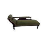 A Victorian upholstered chaise longue 179cm wide