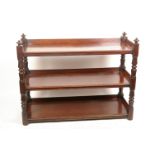 A Victorian mahogany three tier buffet 95cm high, 125cm wide