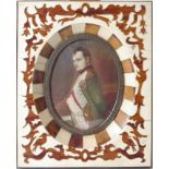 A late 19th/early 20th Century ivory framed miniature of Napoleon, 15 x 12cm (inc. frame)