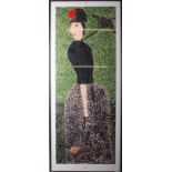 20th Century SchoolFull length portrait of a lady Oil 147 x 56cm Together with a group prints to