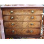 A George III mahogany chest (part of a tallboy) with four long drawers 98cm wide