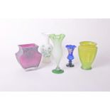 A collection of Victorian and later glass vases (5)