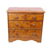 A Victorian pine chest of drawers 90cm wide