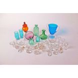 Glassware a collection of decanter stoppers, coloured and cut glass, to include, bowls, jugs glasses