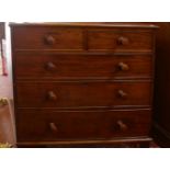 A Victorian mahogany chest with two short and three long graduated drawers 106cm wide