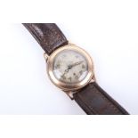 A 9ct gold Harwood wrist watch - John Harwood is credited for inventing the first automatically