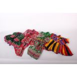 A collection of colourful embroidered late 20th Century/early 21st Century Gujarati children's