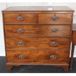 A 19th Century mahogany chest with two short and three long drawers 105cm high, 110cm wide