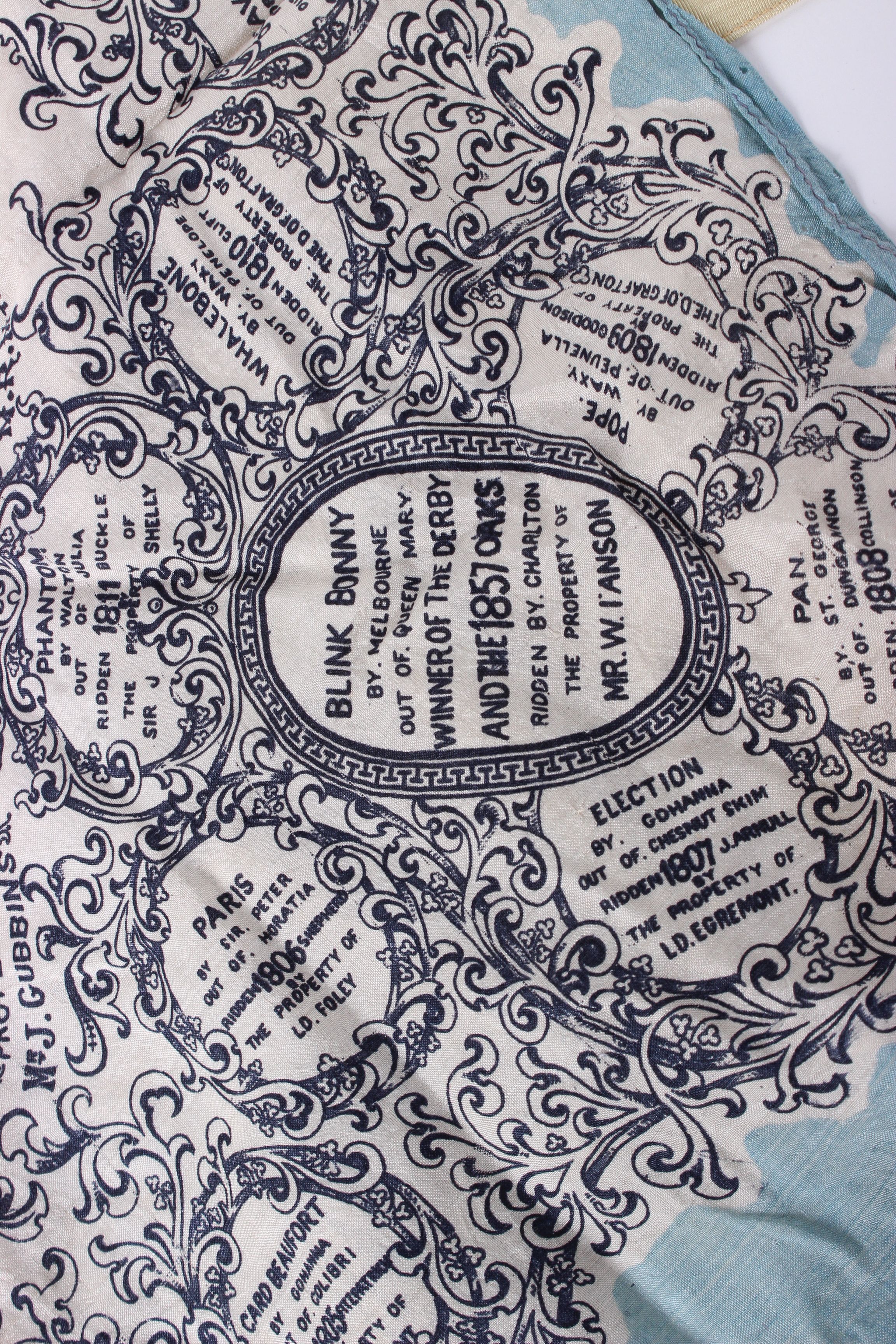 A Derby winners silk scarf with a central image of Call Boy 1927 surrounded by all the other winners - Image 2 of 5