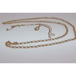 A 9ct gold curb link necklace. 10.5g together with a 9ct openwork teardrop pendant with single cut