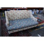 A George III style mahogany framed sofa 145cm length