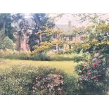 English School Country House and Gardens Oil on canvas 75 x 75cms