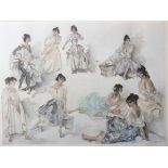 Sir William Russell Flint RA (Scottish, 1880-1969)Variations on a ThemeColoured print published in