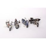 Four Franklin Mint Harley-Davidson 1:10 scale diecast model motorcycles - Biker Blues, Fat Boy,