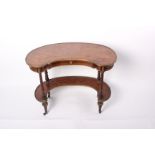 A rosewood, amboyna and gilt metal mounted ladies kidney dressing table, by Gillows, circa 1870 with