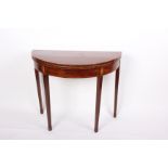 A 19th Century mahogany, crossbanded and inlaid card table 79cm high, 85cm wide