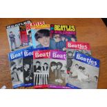 60s pop memorabilia magazines to include copies of Elvis Monthly, Beatles and Rolling Stones and one