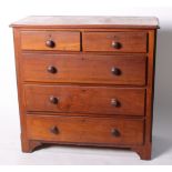 A Victorian mahogany chest with two short and three long drawers 100cm high, 102cm wide