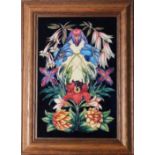 A Moorcroft plaque a tubeline decorated 'Hidcote Manor' pattern rectangular plaque by Philip Gibson,