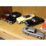 Franklin Mint 1:24 precision model cars - James Bond Aston Martin DB5, Boss 302 Mustang, Mercedes-