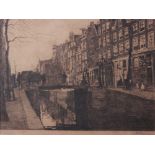 Willem Witsen (Dutch, 1860-1923)Amsterdam CanalEtching Signed in pencil lower right 27.5 x 20cm