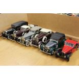 Twelve Franklin Mint 1/24 precision model roadsters, to include Auburn 851 Speedster, Hispano-Suiza,