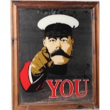 A mid 20th Century 'Your Country Needs You' wall hanging mirror 62 x 51cm and a Rolls Royce