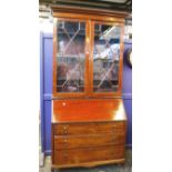 A mahogany bureau bookcase 225cm high, 107cm wide