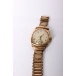 An early 20th century 9ct gold gentleman's wristwatch. Swiss movement with Swiss import marks to