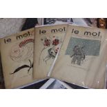 A large quantity of assorted prints, including some early copies of Le Mot (1915), and issues of art