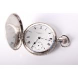 A silver full hunter pocket watch. Birmingham 1938 by Stuart Dawson and Co Ltd USA. Case marked