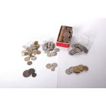 A large collection of world coinage and bank notes.