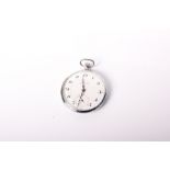 A open faced late 19th century white metal pocket watch by Ulysse Nardin Locle & Geneve, crown