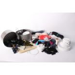 A collection of millinery items, to include varying lengths of sinamay in a range of colours