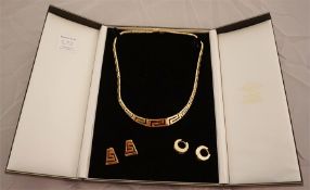 Boxed 14ct Gold Necklace and Matching Earrings