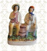 Tom O' Shanter and Souter Johnny and 19th century Staffordshire flat back ornament