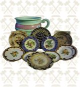 10 x Assorted decorative plates and 1 chamber pot.
