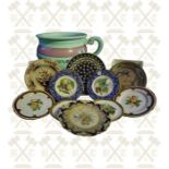 10 x Assorted decorative plates and 1 chamber pot.