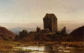 Oil on canvas by W Burry of Smailholm Tower