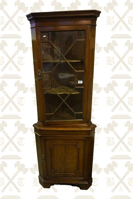 Mahogany reproduction double corner cabinet - Image 2 of 2