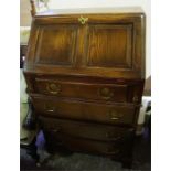 Reproduction oak fall front bureau 22 inches wide