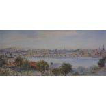 A framed water colour of Berwick-Upon-Tweed from Tower Road area by Maisie Hay