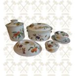 6 x pieces of Worcester fruit decorated serving dishes