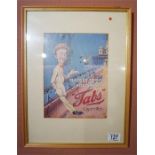 Two framed cigarette advertising posters 11 inches by 8 inches players please