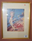 Two framed cigarette advertising posters 11 inches by 8 inches players please