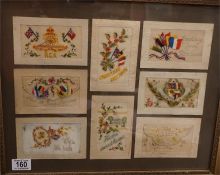 Framed selection of 8 French 1st World War Postcards