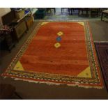 Rose coloured patterned carpet - 137" x 97"