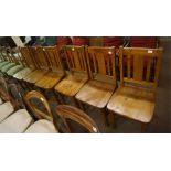 Reclaimed pine farmhouse kitchen table and a set of 6 matching chairs
